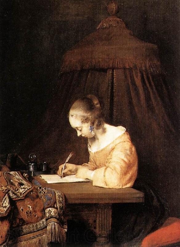 TERBORCH, Gerard Woman Writing a Letter a